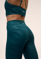 Heat Printed High Waist Tights - Ocean Geo