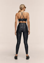Heat Printed High Waist Tights - Black Geo