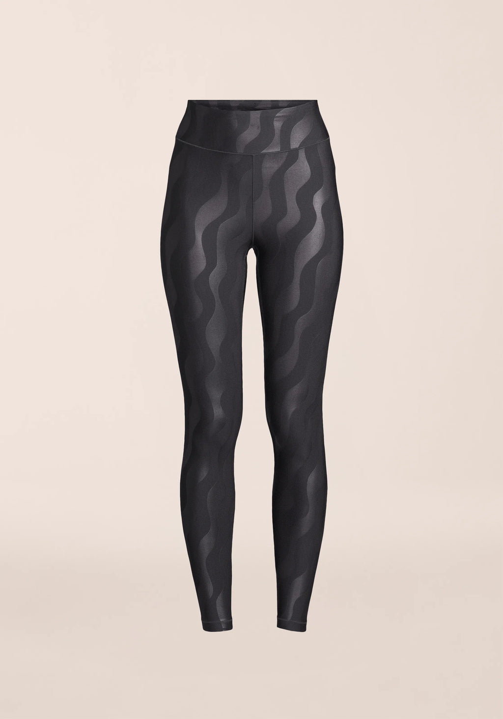 Heat Printed High Waist Tights - Black Geo