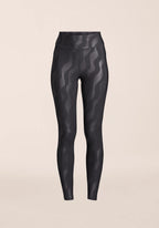 Heat Printed High Waist Tights - Black Geo