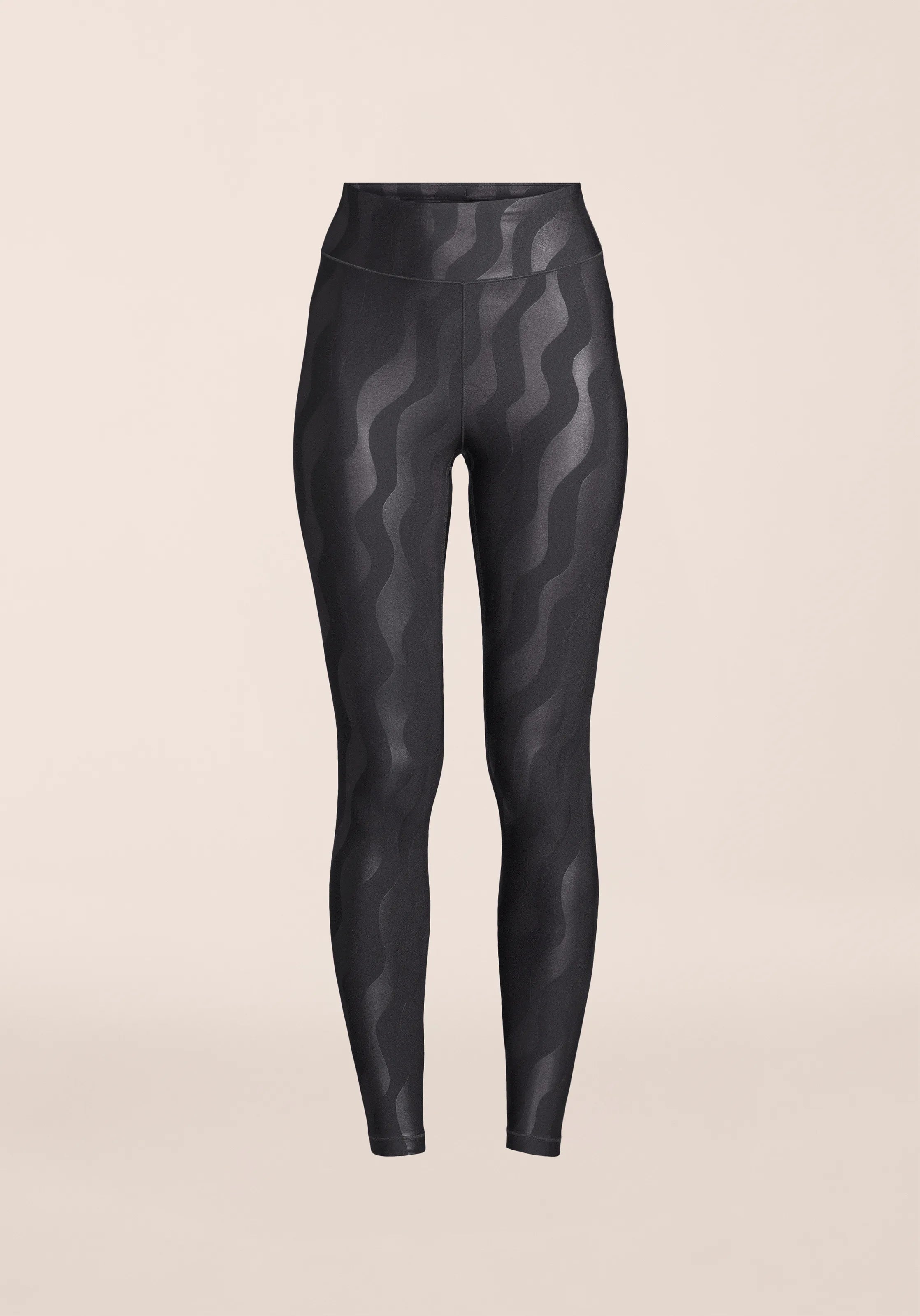 Heat Printed High Waist Tights - Black Geo
