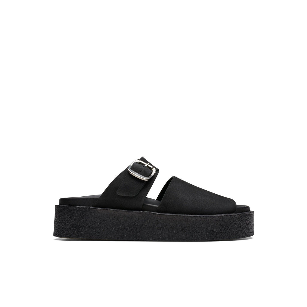Sandales Crepe Slide - Black Nubuck - Femme