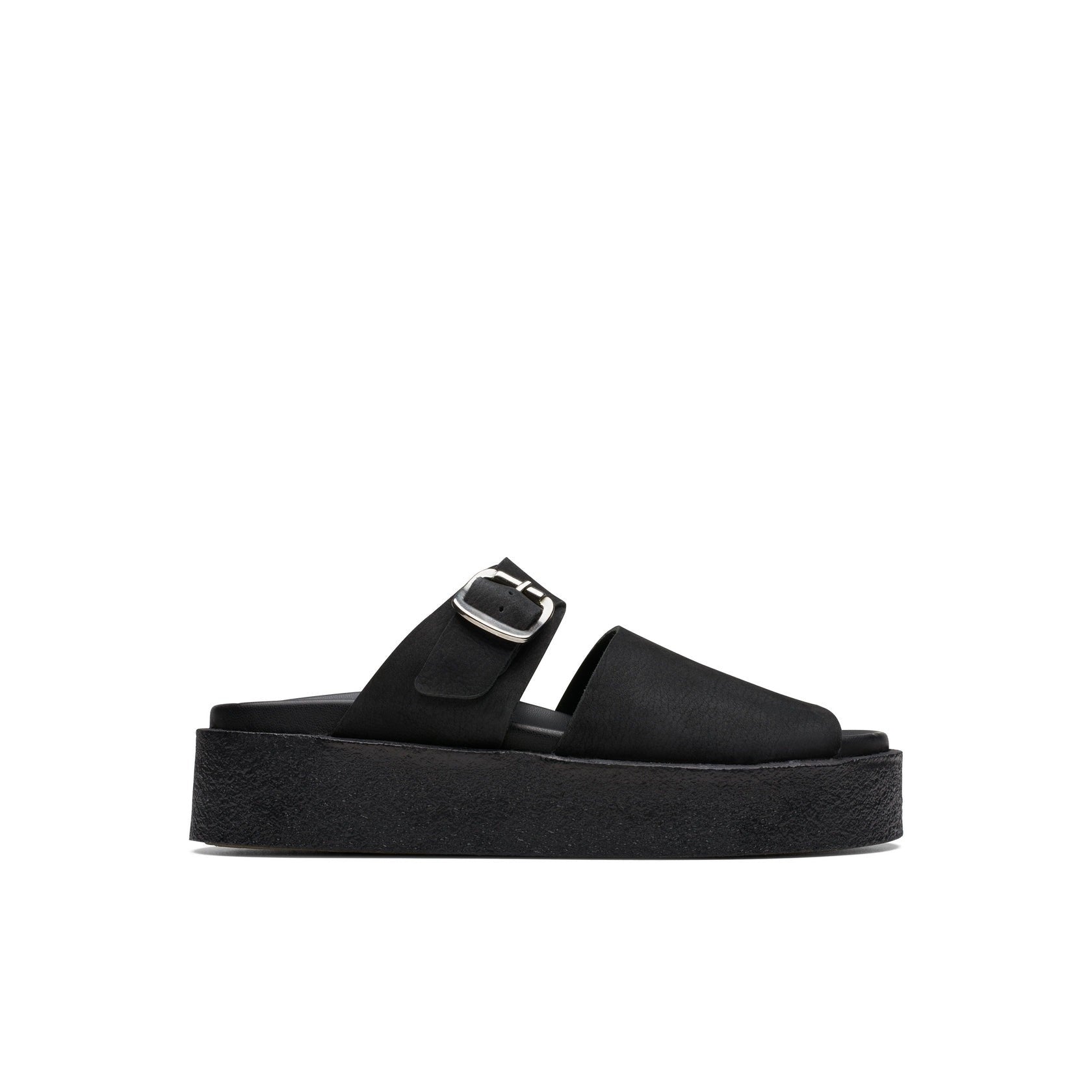 Sandales Crepe Slide - Black Nubuck - Femme