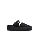 Crepe Slide Sandals - Black Nubuck - Women