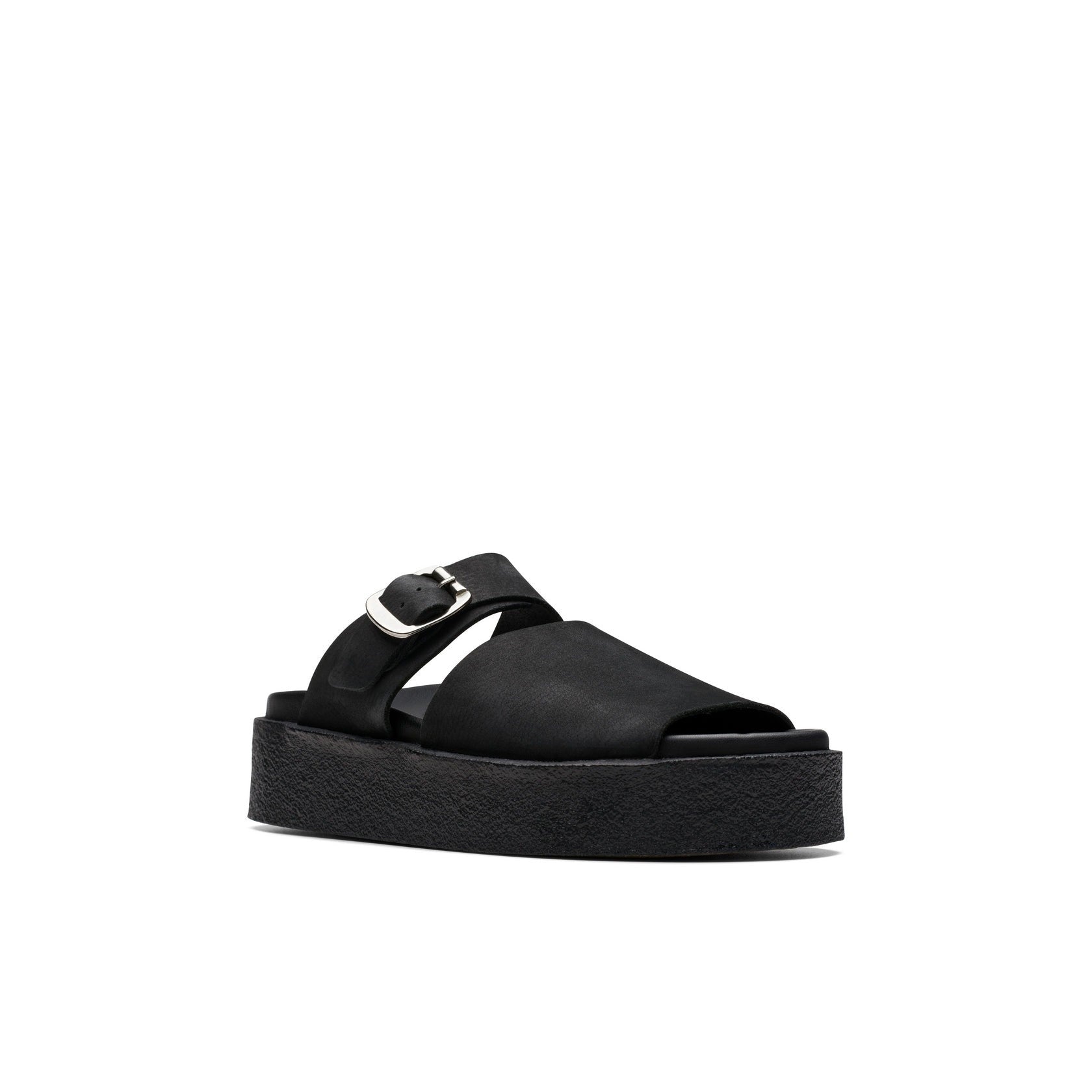 Sandales Crepe Slide - Black Nubuck - Femme