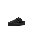 Crepe Slide Sandals - Black Nubuck - Women