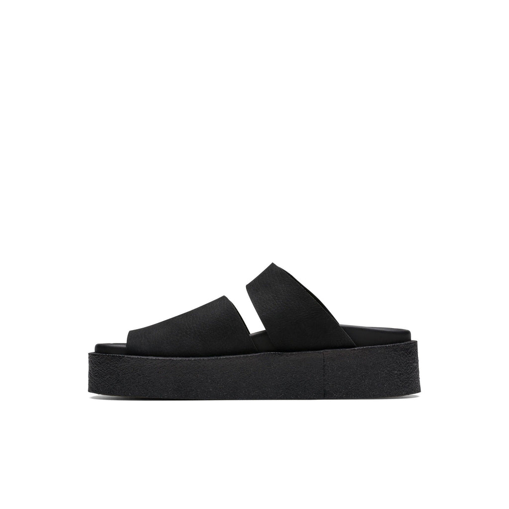 Sandales Crepe Slide - Black Nubuck - Femme