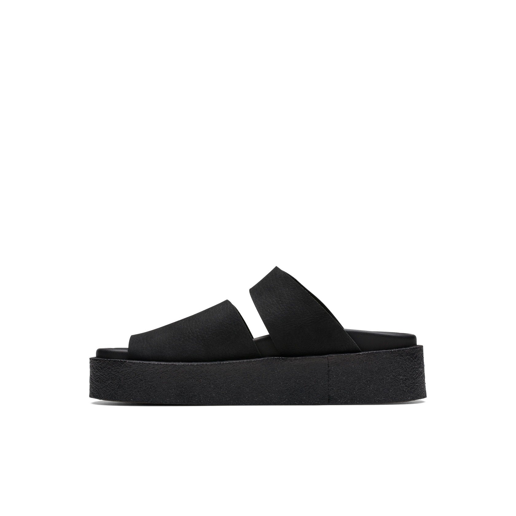 Sandales Crepe Slide - Black Nubuck - Femme