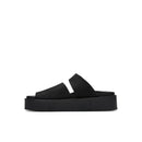 Crepe Slide Sandals - Black Nubuck - Women