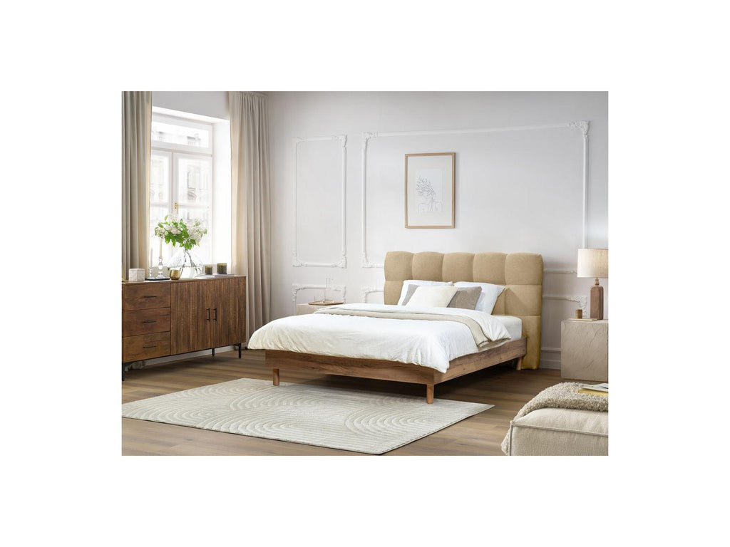 Bed with Solid Slats - Kumo - Natural Wooden Legs