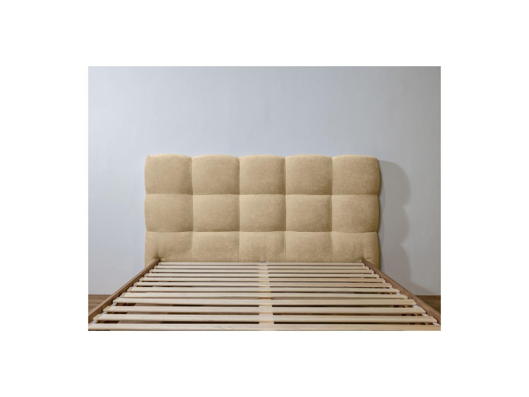 Bed with Solid Slats - Kumo - Natural Wooden Legs