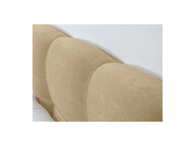 Lit Avec Lattes Massives Pieds En Bois Naturel - Kumo - Beige