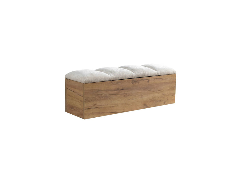 Lit Lattes Massives Pieds En Bois Naturel + Bout De Lit - Kumo - Gris Clair