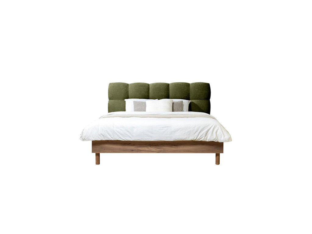Bed with Solid Slats - Kumo - Natural Wooden Legs