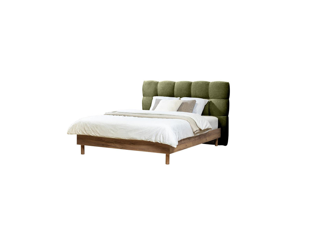 Bed with Solid Slats - Kumo - Natural Wooden Legs