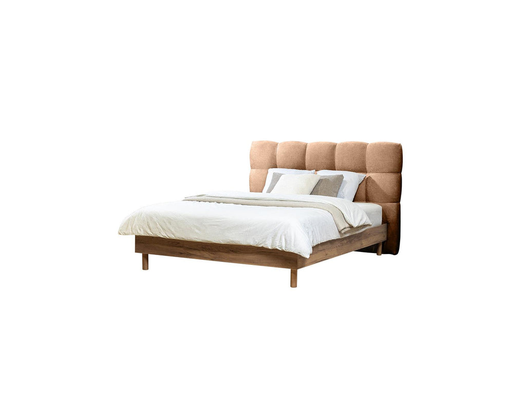 Bed with Solid Slats - Kumo - Natural Wooden Legs