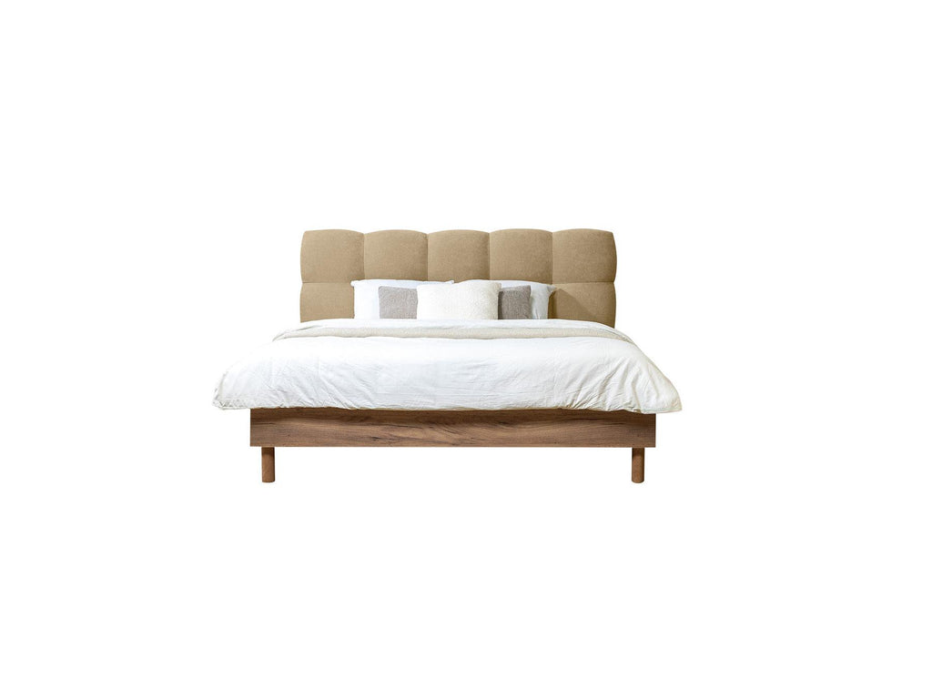 Cama con lamas macizas - Kumo - Patas de madera natural + Pie de cama con lamas macizas - Kumo