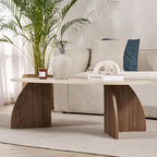 Melina - Coffee Table - Travertine/Venezia Walnut