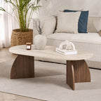 Melina - Coffee Table - Travertine/Venezia Walnut