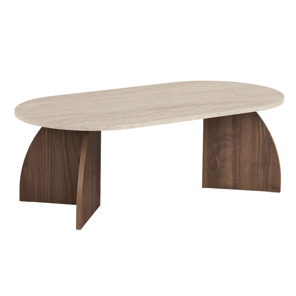 Melina - Coffee Table - Travertine/Venezia Walnut