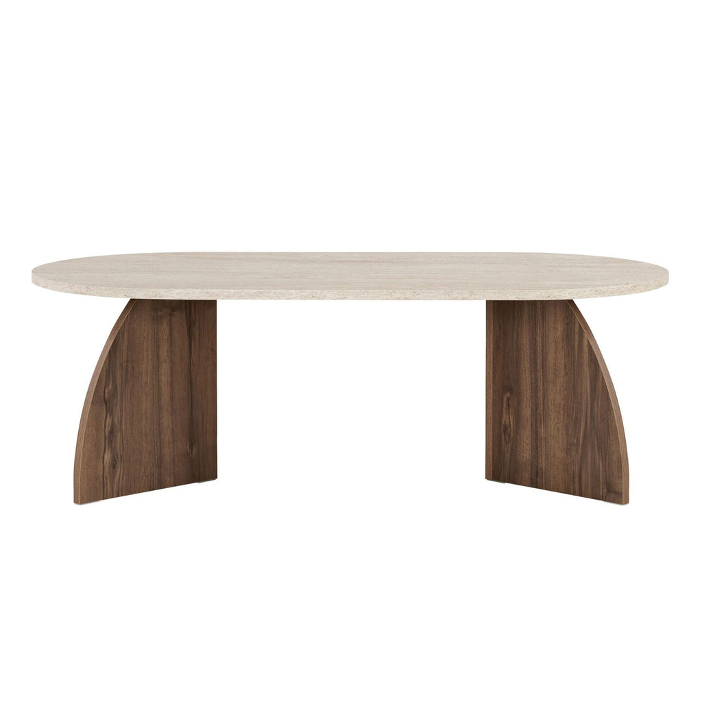 Melina - Coffee Table - Travertine/Venezia Walnut