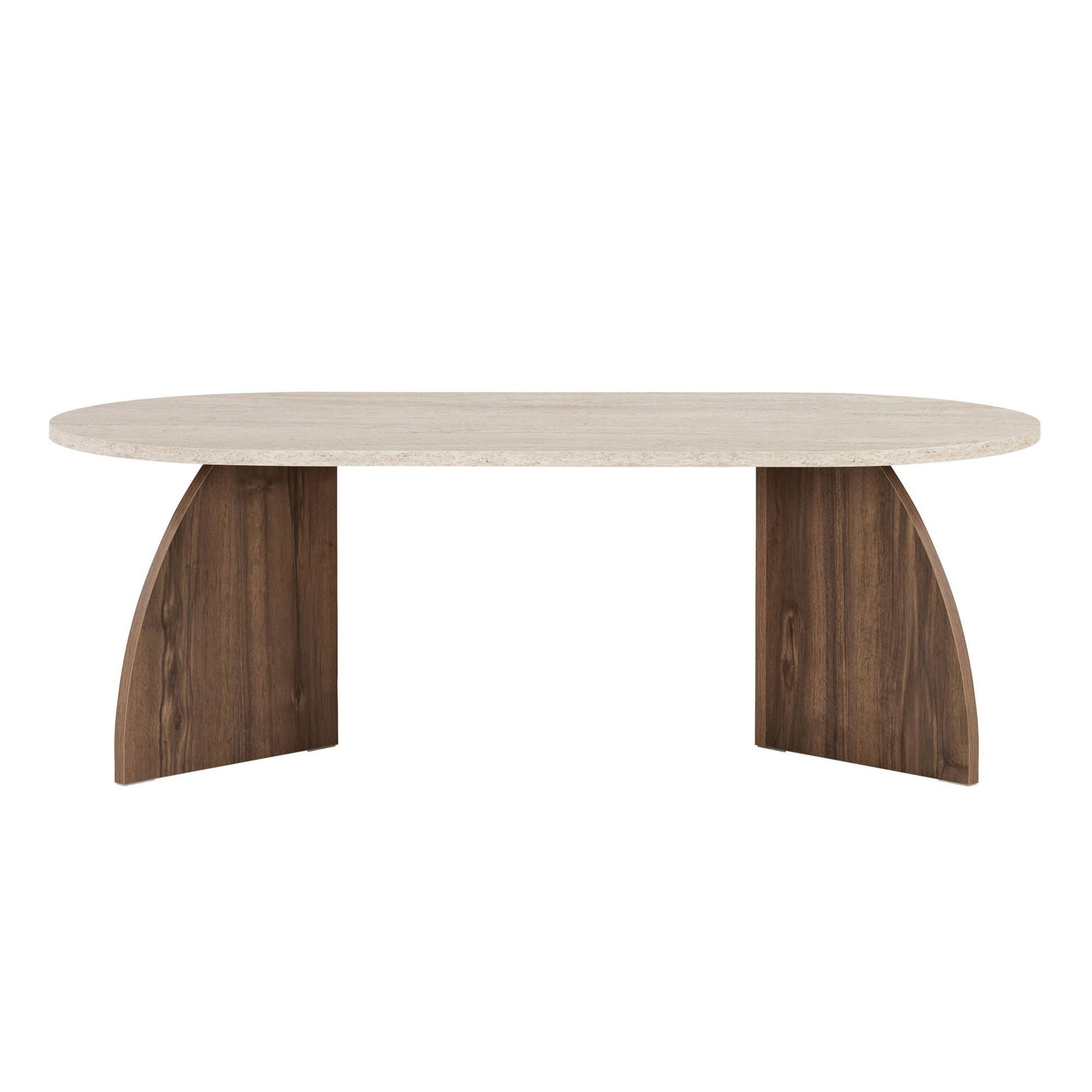 Melina - Coffee Table - Travertine/Venezia Walnut