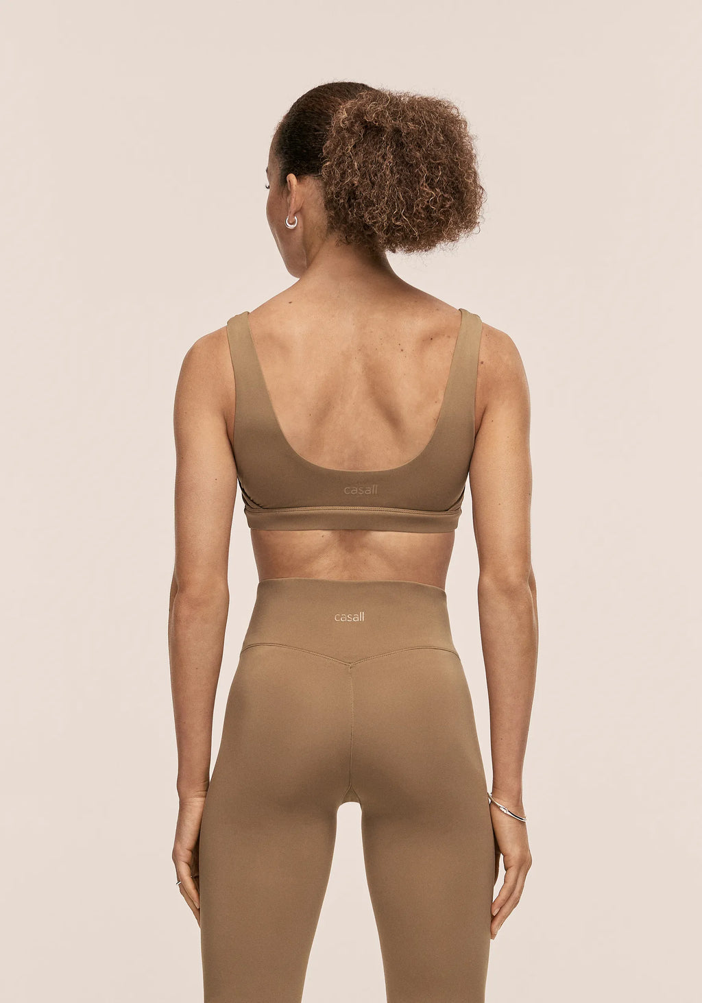 Soft Touch Padded Sports Bra - Light Khaki