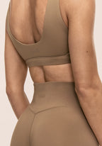 Soft Touch Padded Sports Bra - Light Khaki