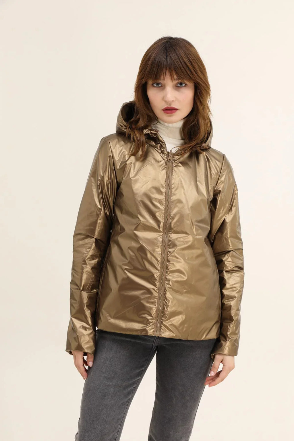 Regenjacke Victoria Kurz - Camel Matt/Glänzend