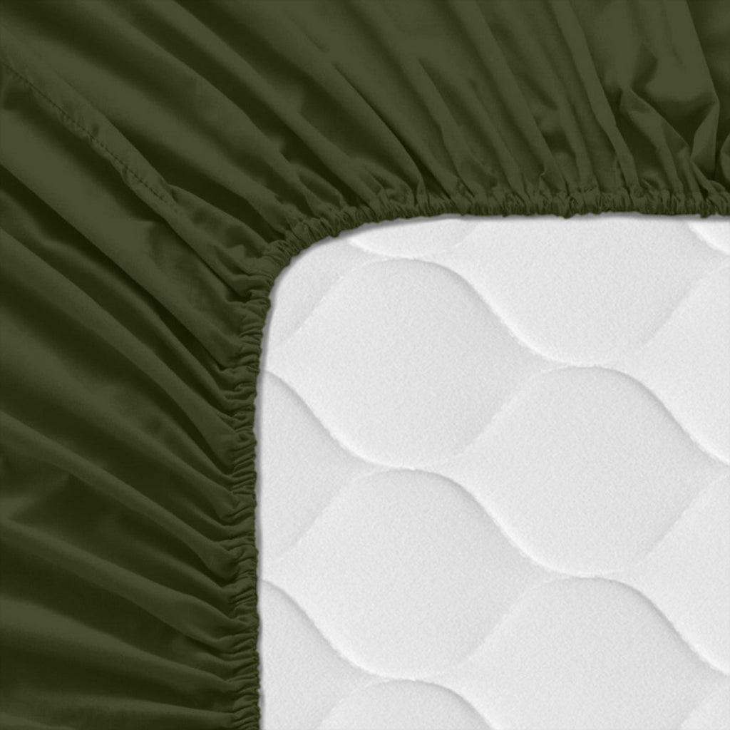 Fitted Sheet - Basic - Olive Green