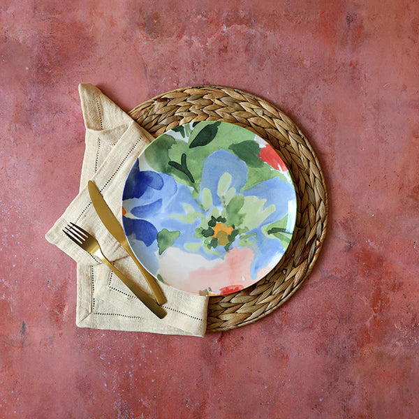 Juego de 6 platos llanos - Floralux - 26,5 cm - porcelana