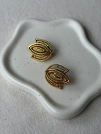 Boucles D'Oreilles Trifari Vintage - Feuillage Doré Ajouré