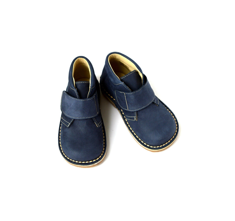 Chaussures Garçon Scratch Gaspard - Nubuck Bleu Navy - Garçon