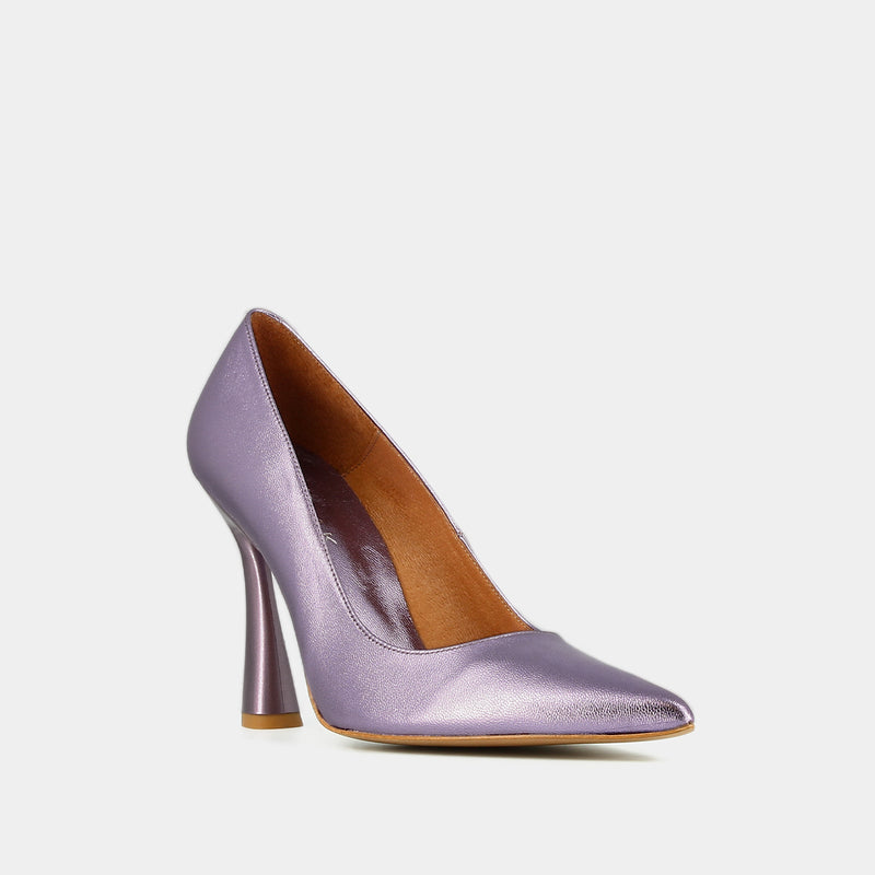 Jonak - Escarpins Dabate Cuir Metallise - Lilac