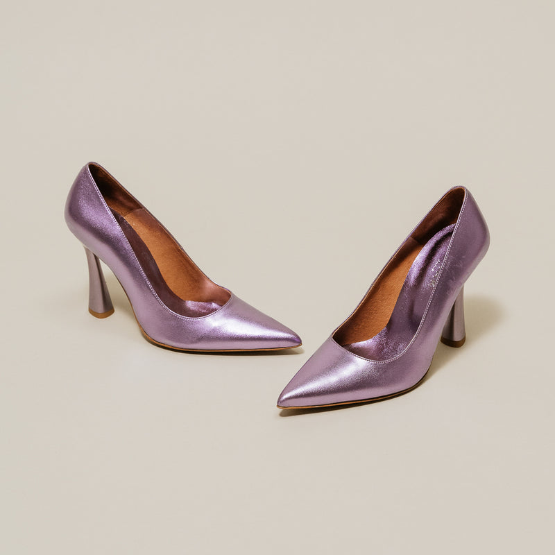 Jonak - Escarpins Dabate Cuir Metallise - Lilac