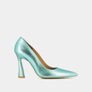 Jonak - Dabate Metallic Leather Pumps - Turquoise