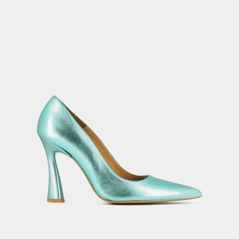 Jonak - Dabate Metallic Leather Pumps - Turquoise