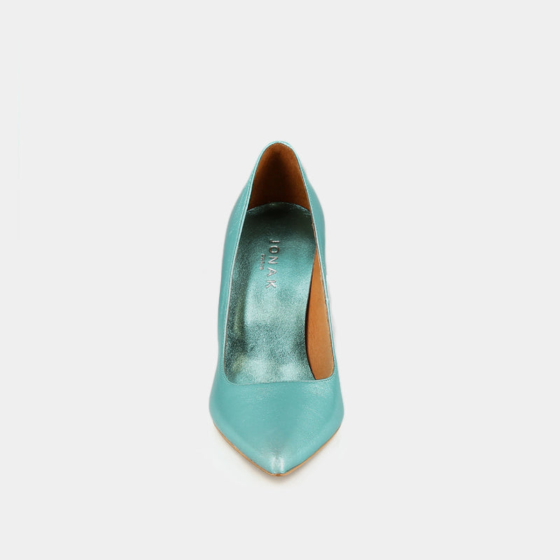 Jonak - Dabate Metallic Leather Pumps - Turquoise