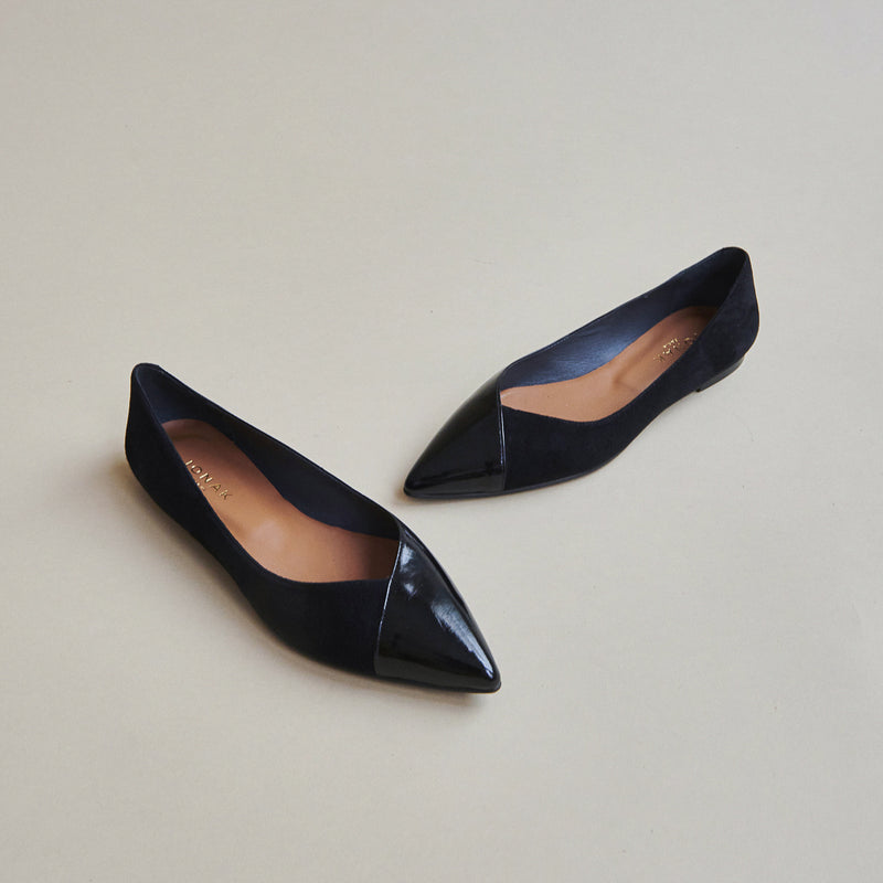 Jonak - Ballerines Delhi Cuir Brillant -  Noir