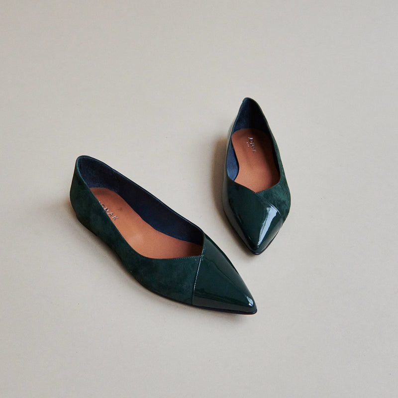 Jonak - Ballerines Delhi Vernis -  Vert sapin