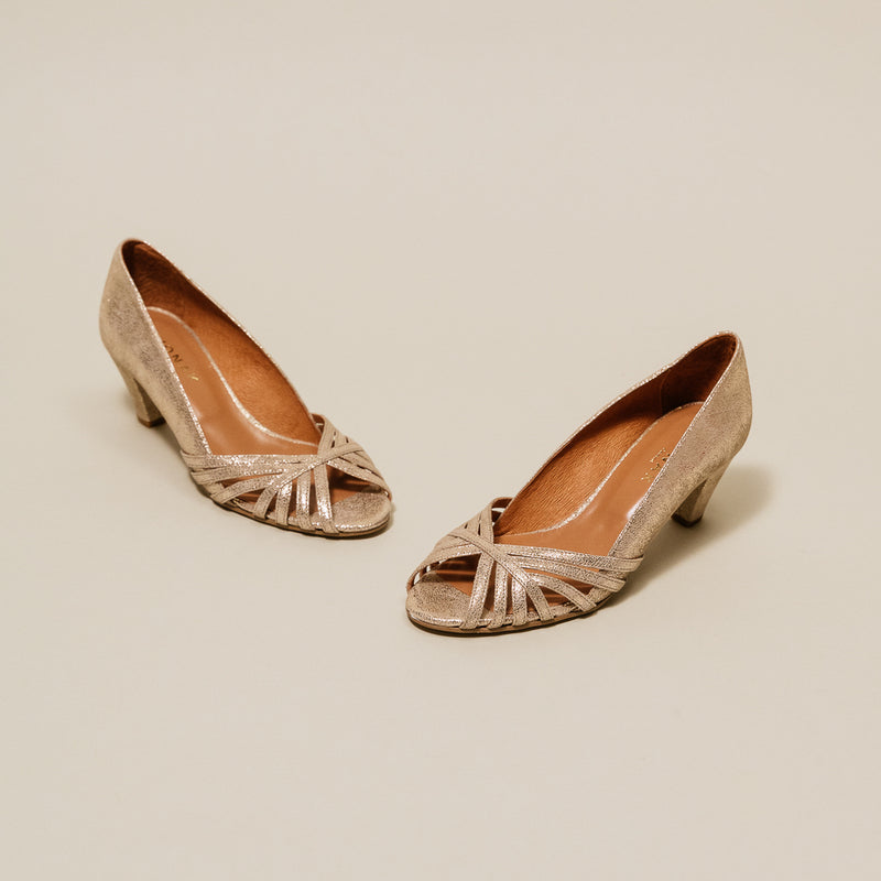 Jonak - Devos Velvet Lamine pumps - Platinum