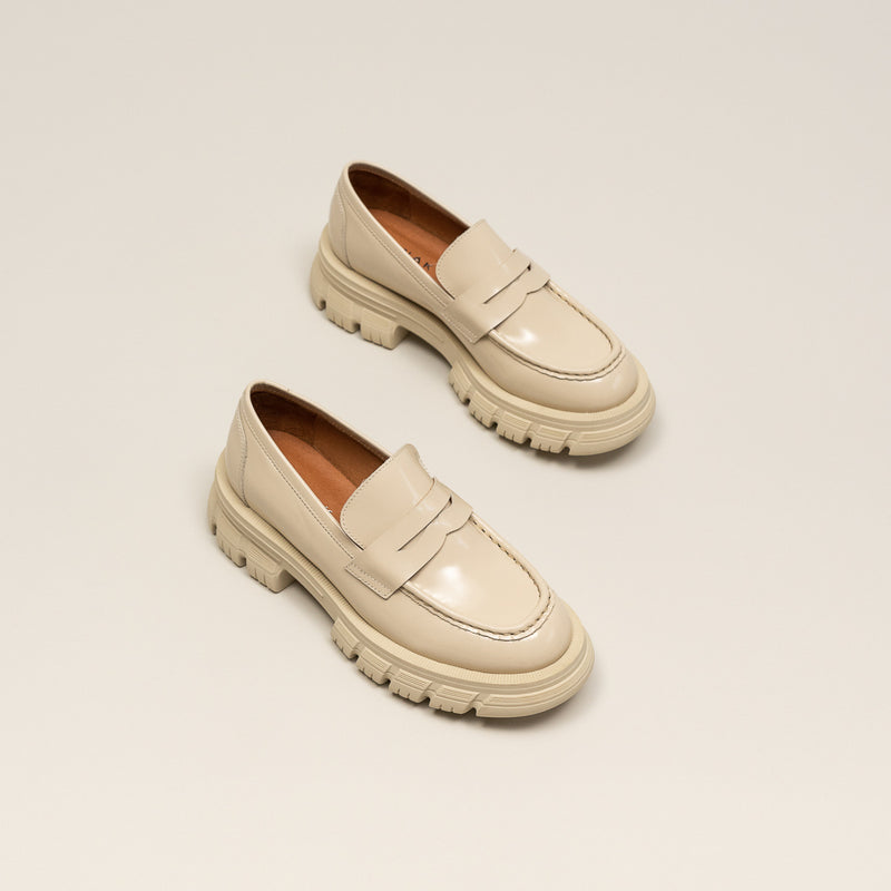 Jonak - Diaq Moccasins Cuir Glace - Ecru