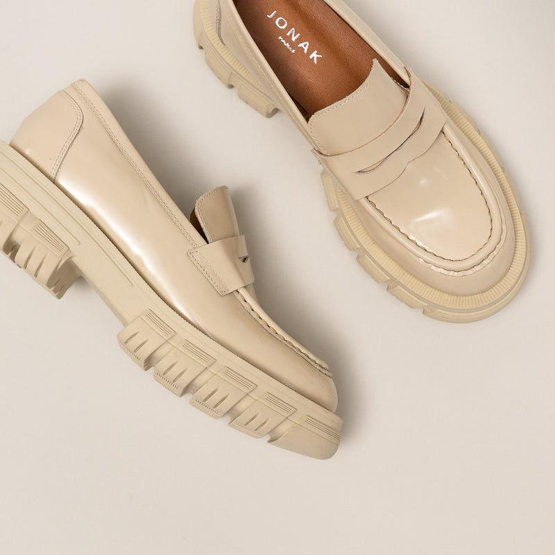 Jonak - Diaq Moccasins Cuir Glace - Ecru