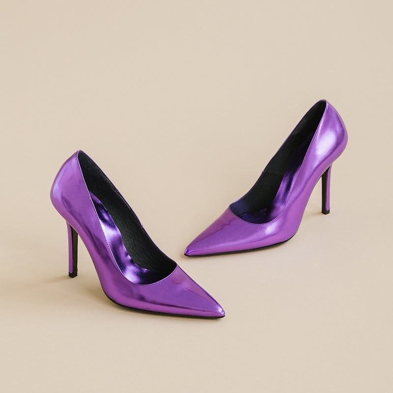 Jonak - Escarpins Dinera Cuir Metallise  -  Violet