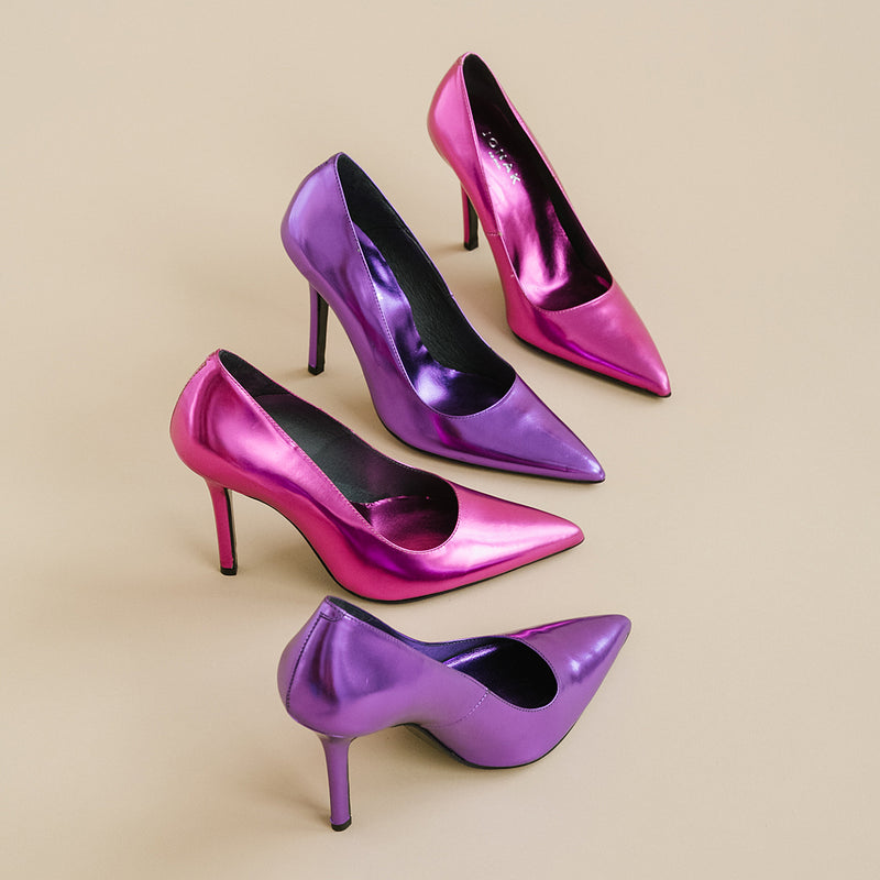 Jonak - Escarpins Dinera Cuir Metallise - Violet