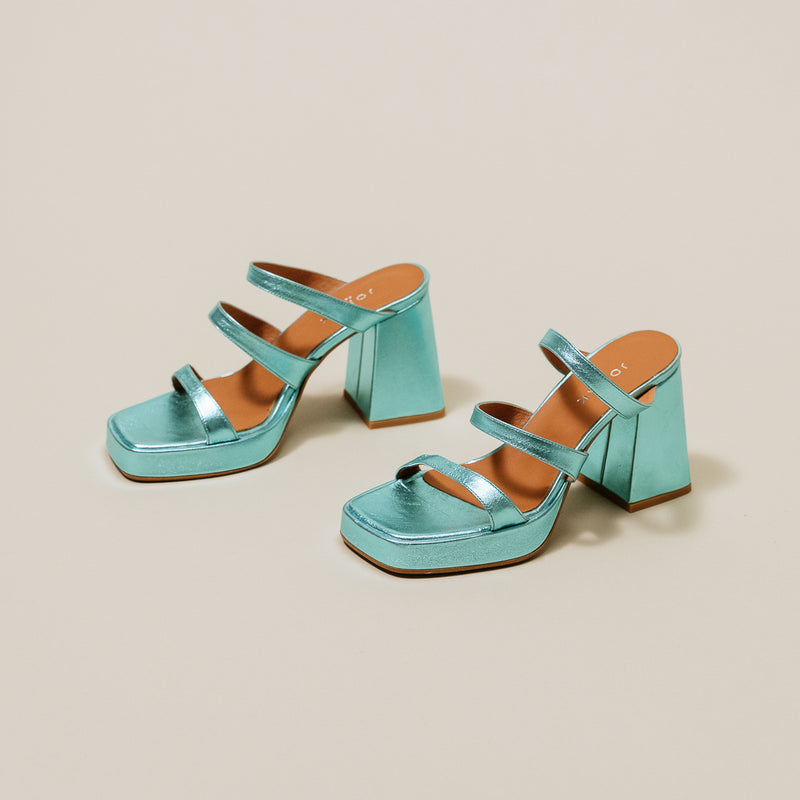 Jonak - Sandals Donzelle Cuir Metallise - Turquoise