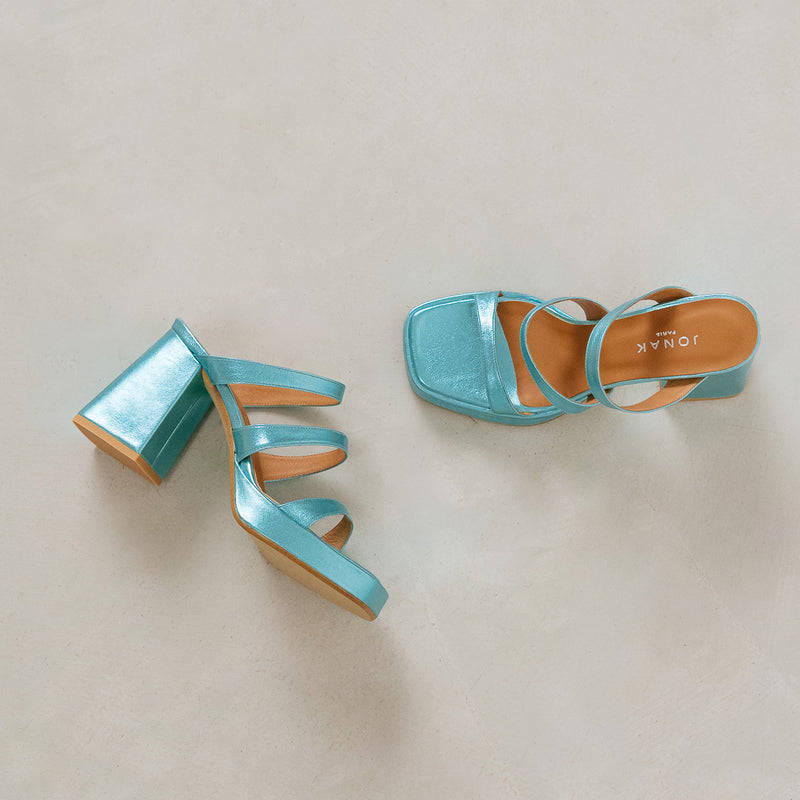 Jonak - Sandals Donzelle Cuir Metallise - Turquoise