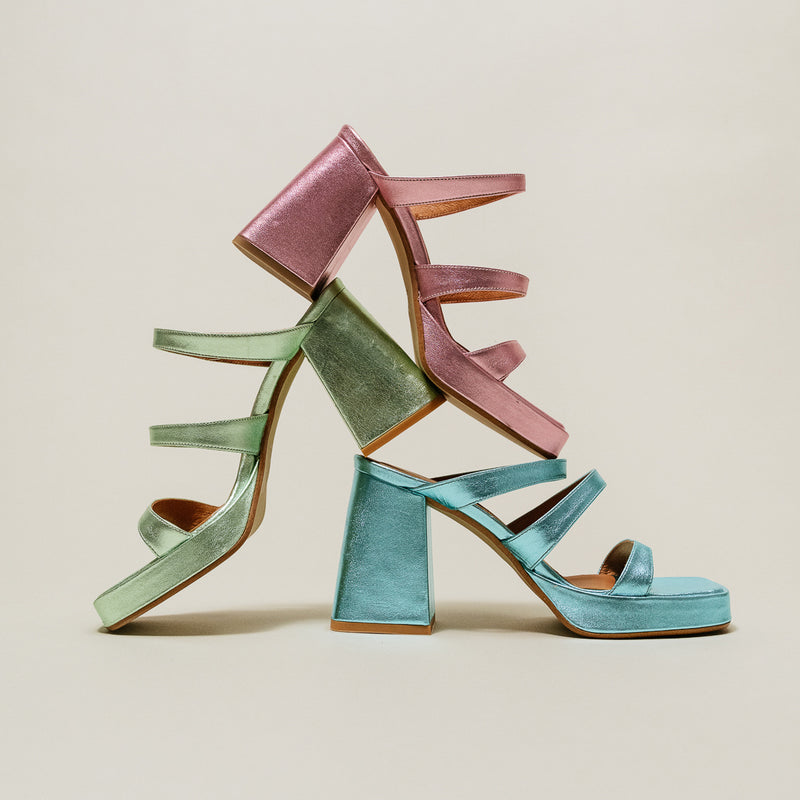 Jonak - Sandals Donzelle Cuir Metallise - Turquoise