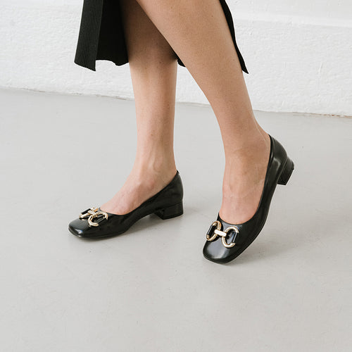 Jonak - Ballerinas Doston Cuir Glace - Black Gold