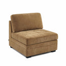 Canapé Droit Modulable 3 Pièces Billie - Tissu Chenille Écureuil